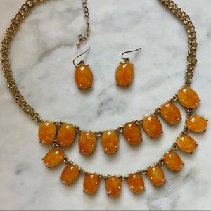 Beautiful Marigold Stone Statement Necklace